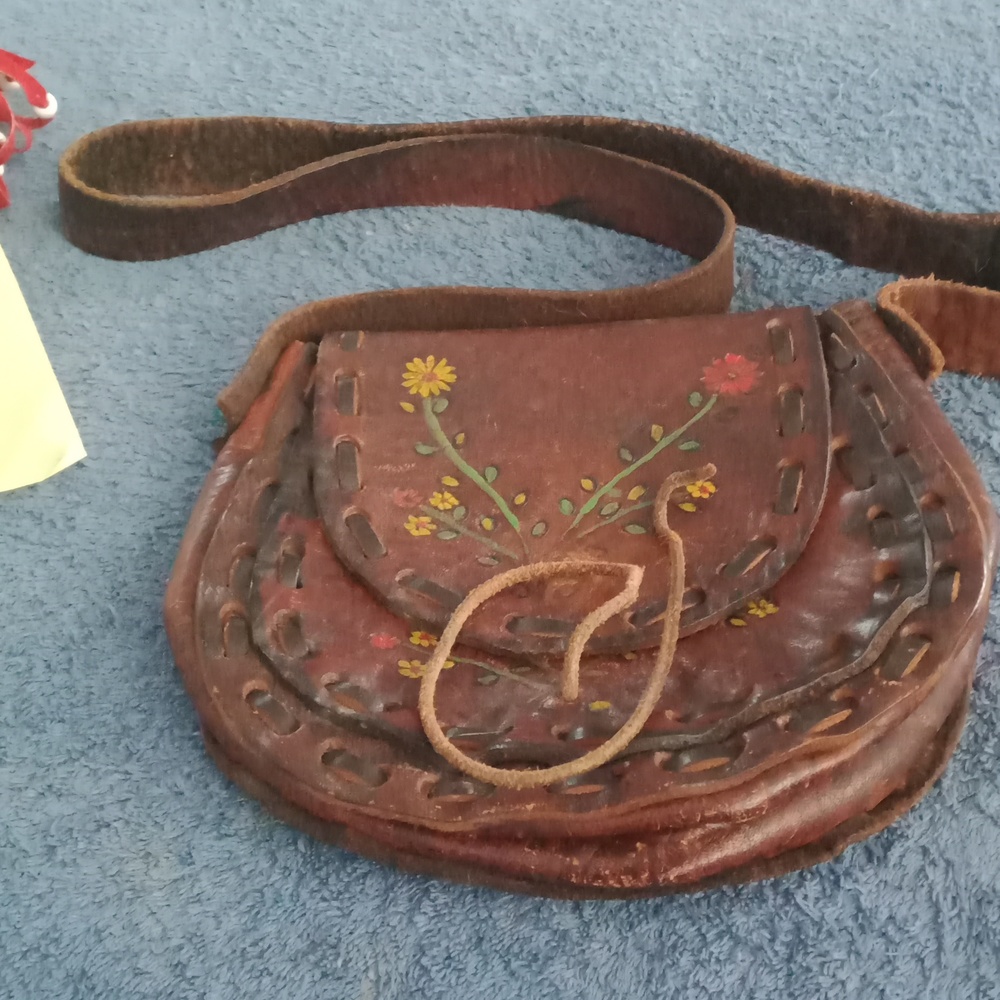 🧘 antique 60s flower design hippie purse